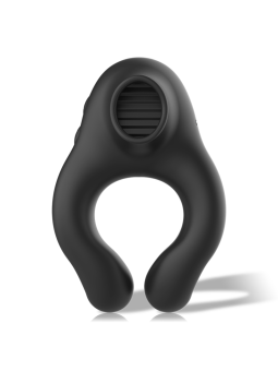 BLACK&SILVER - ANNEAU VIBRATEUR EN SILICONE 3 MOTEURS RECHARGEABLE NOI