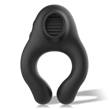 BLACK&SILVER - VIBRATORRING AUS SILIKON, 3 MOTOREN, WIEDERAUFLADBAR, S