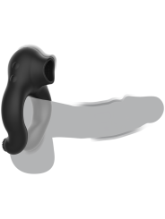 BLACK&SILVER - ANNEAU VIBRATEUR EN SILICONE 3 MOTEURS RECHARGEABLE NOI