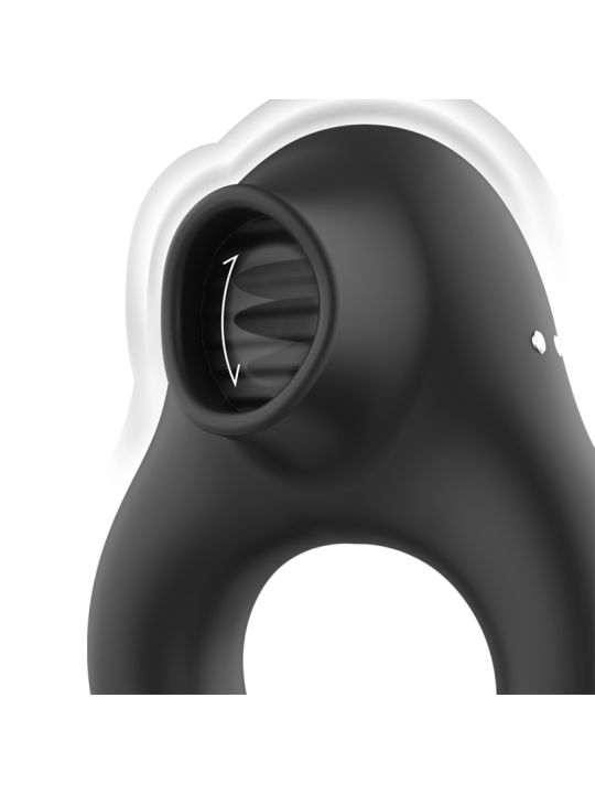 BLACK&SILVER - SILICONE VIBRATOR RING 3 MOTORS RECHARGEABLE BLACK
