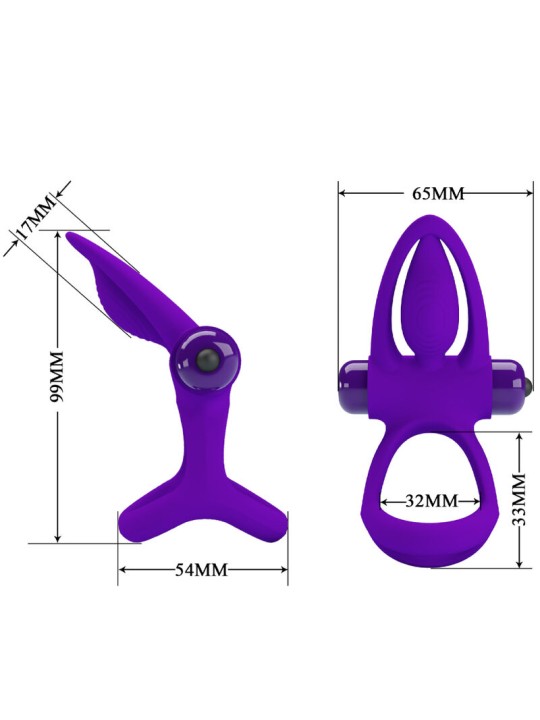 PRETTY LOVE - VIBRERENDE RING 10 VIBRATIES VIOLET SILICONEN