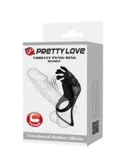 PRETTY LOVE - RUBEN VIBRATIERING 7 VIBRATIES ZWART SILICONEN