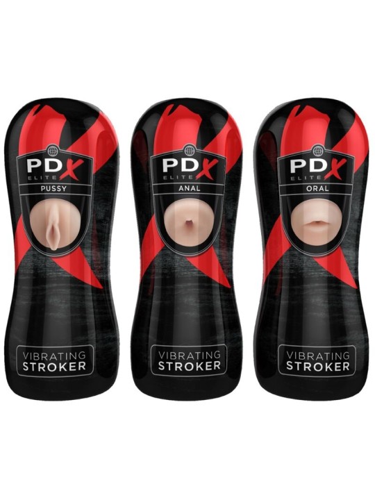 PDX ELITE - CONJUNTO STROKER 12 UNIDADES: 6X VAGINA, 3X ANO, 3X BOCA