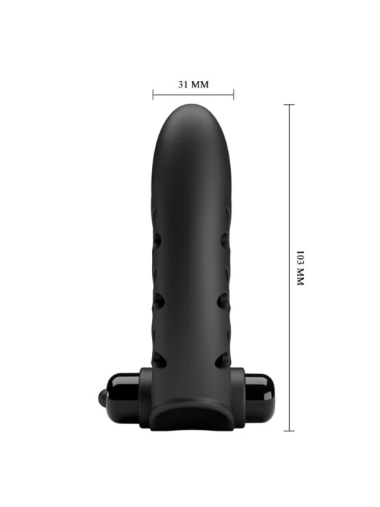 PRETTY LOVE - CAPA DE DEDO VIBRADOR DE COELHO PRETO VANCE