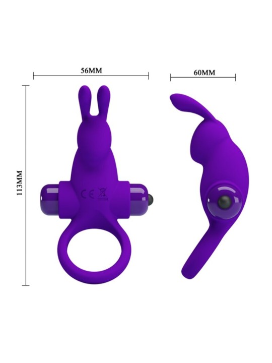 PRETTY LOVE - ANILLO VIBRADOR I CONEJO PARA PENE MORADO
