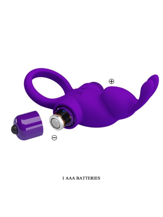 PRETTY LOVE - ANILLO VIBRADOR I CONEJO PARA PENE MORADO