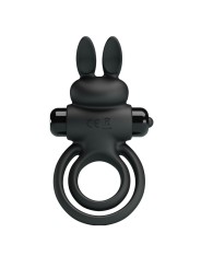 PRETTY LOVE - ANILLO VIBRADOR III CONEJO PARA PENE NEGRO