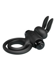 PRETTY LOVE - ANILLO VIBRADOR III CONEJO PARA PENE NEGRO