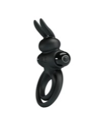 PRETTY LOVE - ANILLO VIBRADOR III CONEJO PARA PENE NEGRO