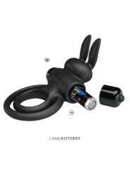 PRETTY LOVE - ANILLO VIBRADOR III CONEJO PARA PENE NEGRO