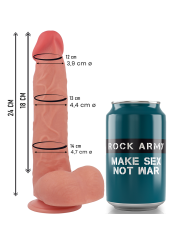 ROCKARMY - RAPTOR 24 CM -OF- 4,4 CM VLOEIBARE SILICONEN MET DUBBELE DI