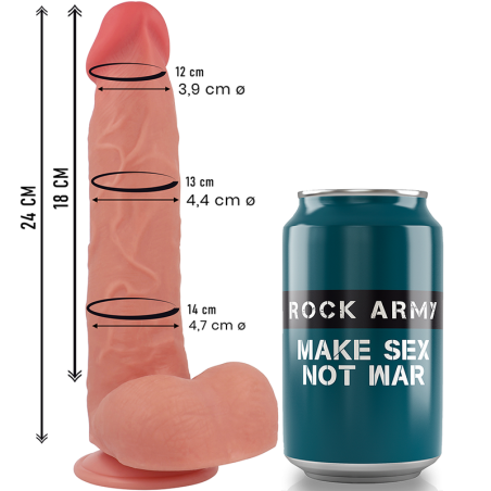 ROCKARMY - RAPTOR DILDO REALISTA DUAL DENSITY LIQUID SILICONE 24 CM -O