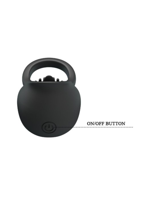 PRETTY LOVE - VIBRATING PENIS RING WITH BLACK TONGUE