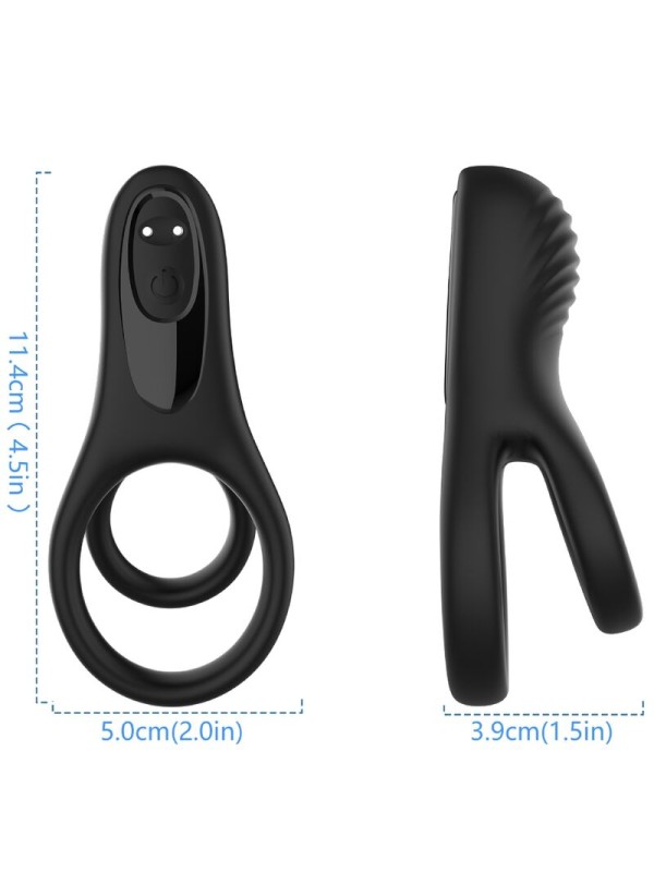 ARMONY - VIBRADOR DE ANEL DUPLO PRETO