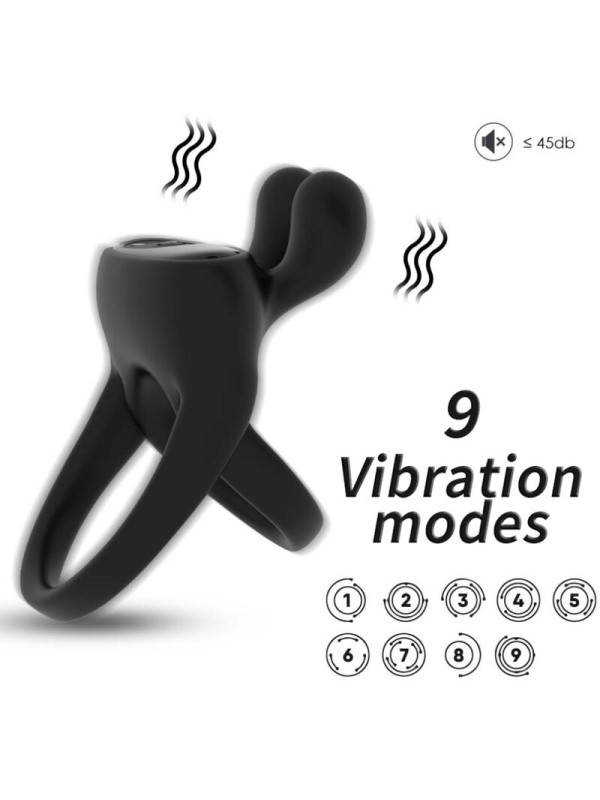 ARMONY - RING VIBRATOR RABBIT BLACK