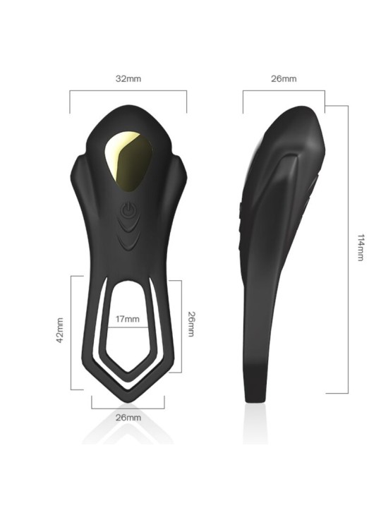 ARMONY - ROADSTER ANILLO VIBRADOR DOBLE CONTROL REMOTO NEGRO