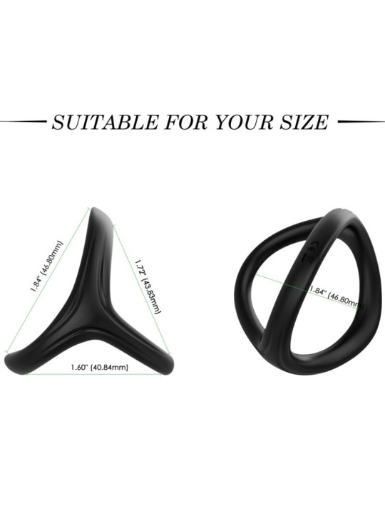 ARMONY - TRESOR ZWARTE DUBBELE SILICONEN RING