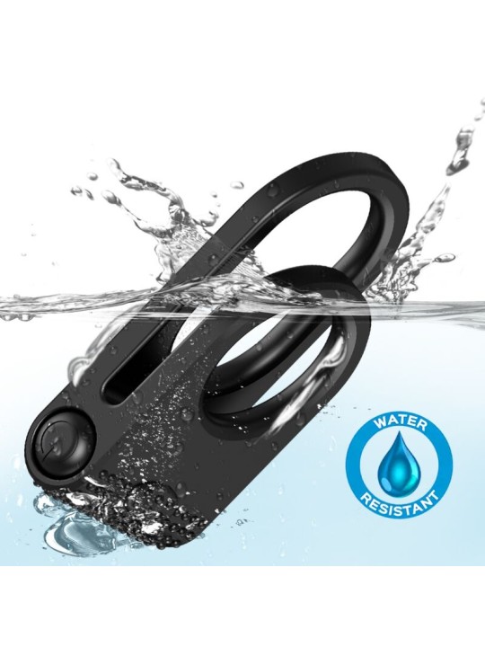 ARMONY - ANEL VIBRADOR DUPLO TWINS PARA CASAIS PRETO