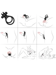 ARMONY - TRAVELLER DOPPEL-VIBRATORRING FÜR PAARE RABBIT SCHWARZ