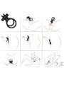 ARMONY - ANEL VIBRADOR DUPLO VIAJANTE PARA CASAIS COELHO PRETO