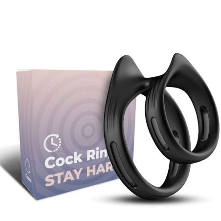 ARMONY - DUALRING ZWARTE DUBBELE ELASTISCHE RING