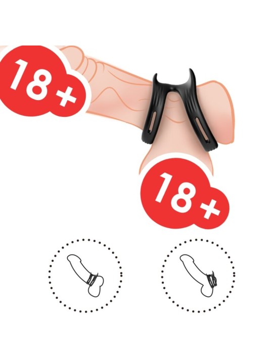 ARMONY - DUALRING ZWARTE DUBBELE ELASTISCHE RING