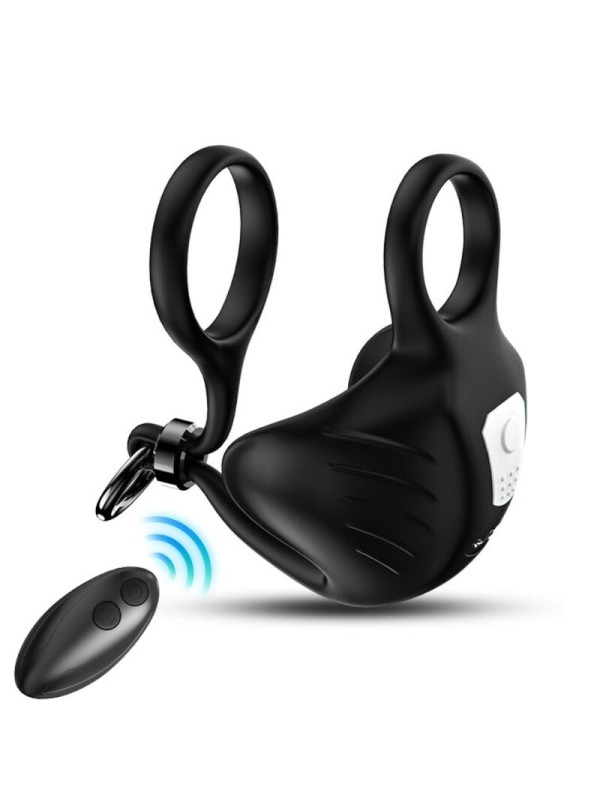ARMONY - ANEL VIBRADOR MANTA SCROTUM CONTROLE REMOTO PRETO