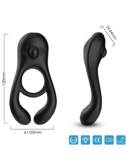 ARMONY - VEYRON ANILLO VIBRADOR DOBLE PINZA NEGRO