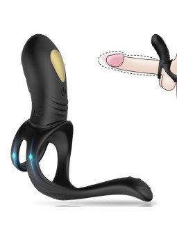 ARMONY - VIBRATEUR JUMPER RING POUR COUPLES & PLUG ANAL NOIR