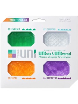TENGA - PACK DE DÉS DÉS POUR MASTURBATEUR UNI VARIETY 4 UNITÉS