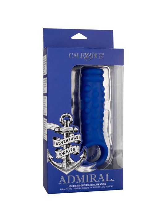 CALEXOTICS - ADMIRAL BEADED PENIS COVER LIQUID SILICONE BLUE