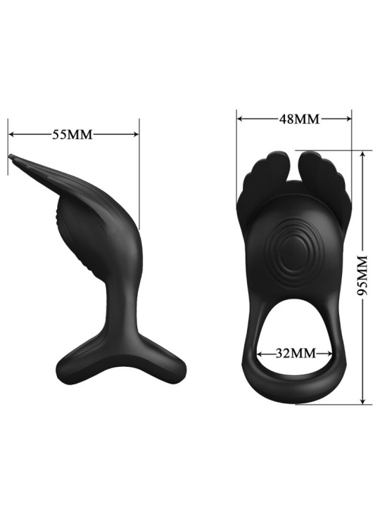 PRETTY LOVE - SILAS VIBRANT PENIS RING 7 VIBRATIONEN SCHWARZES SILIKON