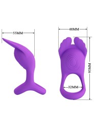 PRETTY LOVE - SILAS ANILLO VIBRADOR 7 VIBRACIONES SILICONA LILA