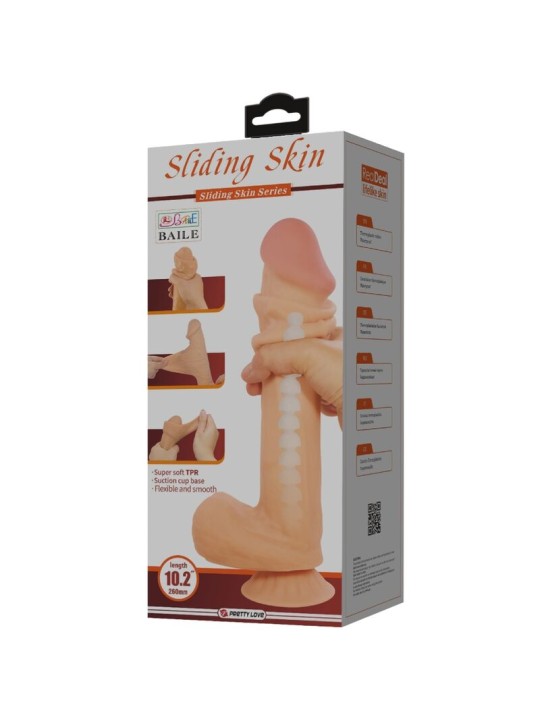 PRETTY LOVE - SÉRIE SLIDING SKIN DILDO REALÍSTICO COM VENTOSA DESLIZAN