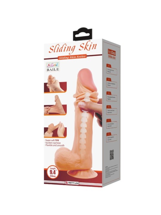 PRETTY LOVE - SÉRIE SLIDING SKIN GODE RÉALISTE AVEC VENTOUSE SLIDING S