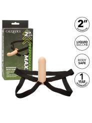 CALEXOTICS - PERFORMANCE MAXX EXTENSIÓN CON ARNÉS PIEL CLARO