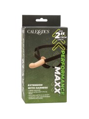 CALEXOTICS - PERFORMANCE MAXX EXTENSIÓN CON ARNÉS PIEL CLARO