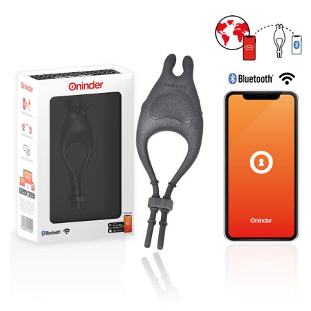 ONINDER - ANEL VIBRADOR AJUSTÁVEL RECARREGÁVEL PAMPA COM ESTIMULADOR D