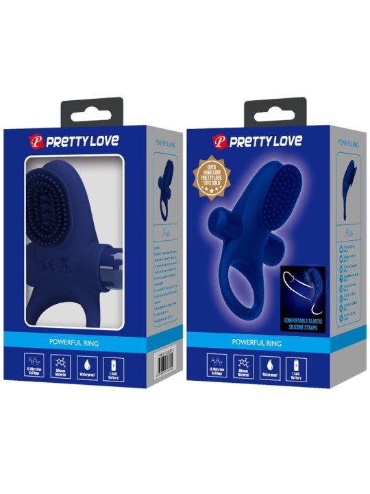 PRETTY LOVE - LICHTGEWICHT RING MET BLAUWE TRILLING