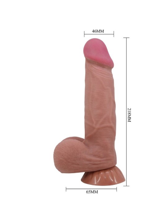 PRETTY LOVE - SLIDING SKIN SERIES REALISTIC DILDO WITH SLIDING BROWN S