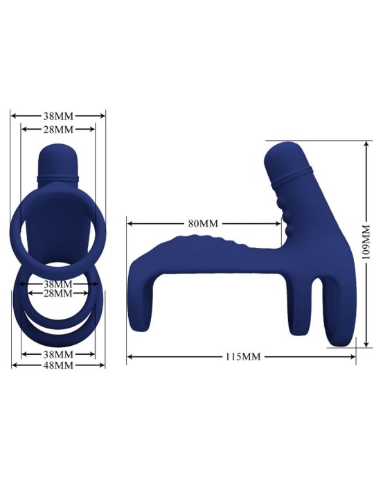 PRETTY LOVE - ANELLO VIBRANTE ELISH CON ESTENSIONE BLU