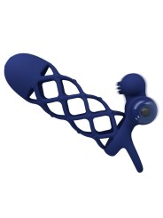 PRETTY LOVE - GIANN VIBRERENDE RING MET BLAUWE SILICONEN HOESJE