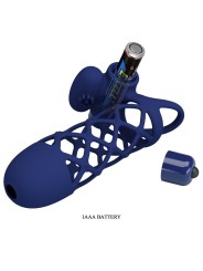 PRETTY LOVE - GIANN ANILLO VIBRADOR CON FUNDA DE SILICONA AZUL