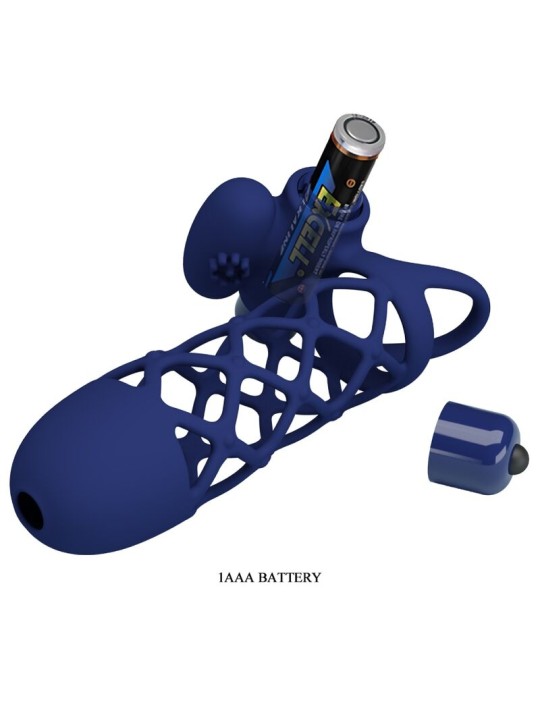 PRETTY LOVE - GIANN ANEL VIBRADOR COM BAINHA DE SILICONE AZUL