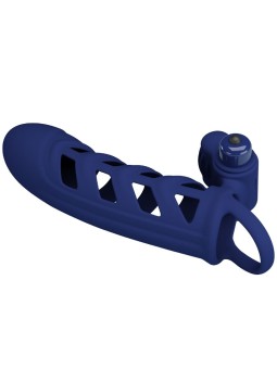 PRETTY LOVE - ALTAF VIBRERENDE RING MET BLAUWE SILICONEN HOESJE