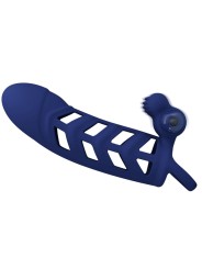 PRETTY LOVE - ALTAF VIBRERENDE RING MET BLAUWE SILICONEN HOESJE