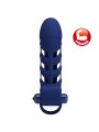 PRETTY LOVE - ALTAF ANNEAU VIBRATEUR AVEC GAINE EN SILICONE BLEU
