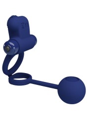 PRETTY LOVE - REMINGTON DUBBELE VIBRERENDE RING MET BLAUWE PLUG