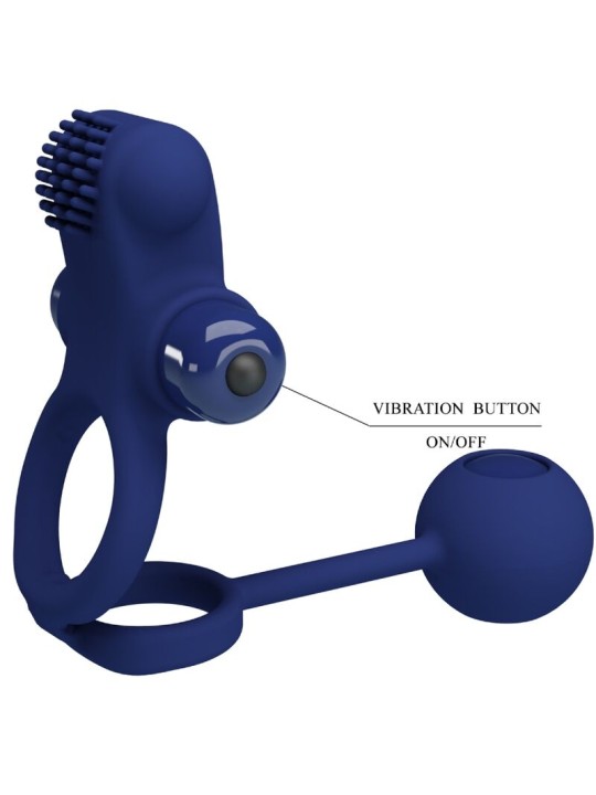 PRETTY LOVE - REMINGTON DOBLE ANILLO VIBRADOR CON PLUG AZUL