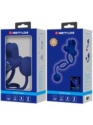 PRETTY LOVE - REMINGTON DUBBELE VIBRERENDE RING MET BLAUWE PLUG